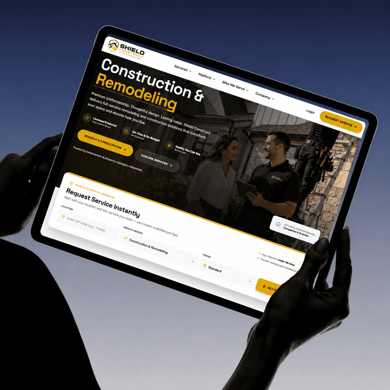 Shield Construct construction and remodeling platform.